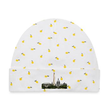 Washington Skyline Motiv - Baby Premium Organic Mütze - Weiß/Zitronengelb - Vorne