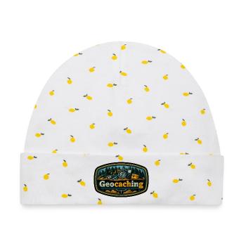 Geocaching - Baby Premium Organic Mütze - Weiß/Zitronengelb - Vorne