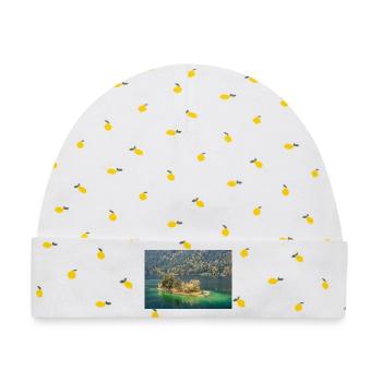 Insel im Eibsee - Garmisch-Partenkirchen - Baby Premium Organic Mütze - Weiß/Zitronengelb - Vorne