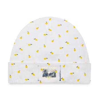 West Coast California Surfstrand - Baby Premium Organic Mütze - Weiß/Zitronengelb - Vorne