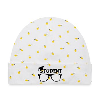 Student - Baby Premium Organic Mütze - Weiß/Zitronengelb - Vorne
