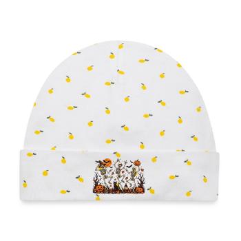 Tanzende Skelette Halloween Vintage - Baby Premium Organic Mütze - Weiß/Zitronengelb - Vorne
