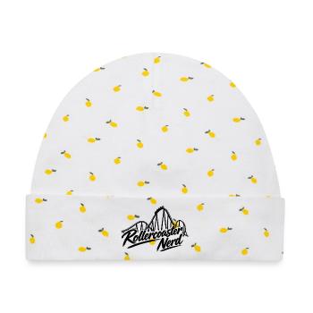 Rollercoaster Nerd - Baby Premium Organic Mütze - Weiß/Zitronengelb - Vorne