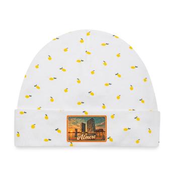MEINE STADT - Baby Premium Organic Mütze - Weiß/Zitronengelb - Vorne