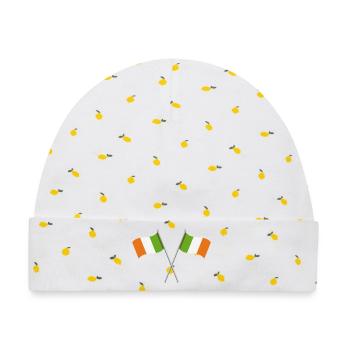 Irische Flagge - Baby Premium Organic Mütze - Weiß/Zitronengelb - Vorne