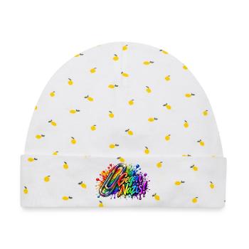 Gegen Nazis Regenbogen  Briefklammer Büroklammer - Baby Premium Organic Mütze - Weiß/Zitronengelb - Vorne