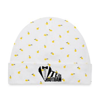 "Team Bräutigam" Design - Baby Premium Organic Mütze - Weiß/Zitronengelb - Vorne