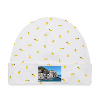 Monterosso al Mare - Baby Premium Organic Mütze - Weiß/Zitronengelb - Vorne