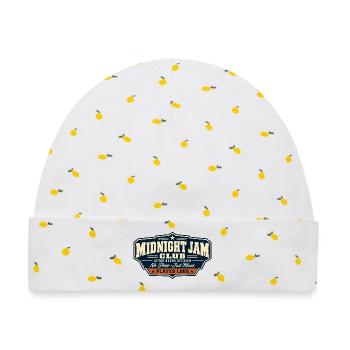 ROCK STAMP SOCIETY | Midnight Jam Club - Baby Premium Organic Mütze - Weiß/Zitronengelb - Vorne