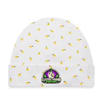 ELEKTRISCHES VOODOO | Streicher · Funken · Seltsamer Klang - Baby Premium Organic Mütze - Weiß/Zitronengelb - Vorne