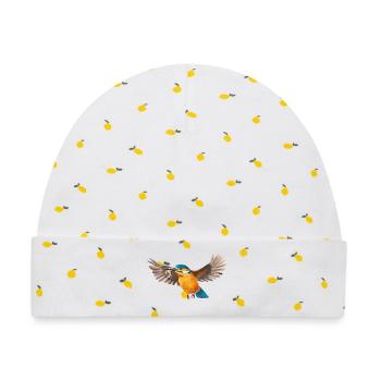 Eisvogel im Flug - Baby Premium Organic Mütze - Weiß/Zitronengelb - Vorne