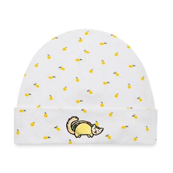 Taco Cat Sunshine - Baby Premium Organic Mütze - Weiß/Zitronengelb - Vorne