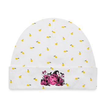 Pink Boo Halloween - Baby Premium Organic Mütze - Weiß/Zitronengelb - Vorne
