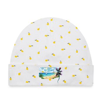 Eidechse - Baby Premium Organic Mütze - Weiß/Zitronengelb - Vorne