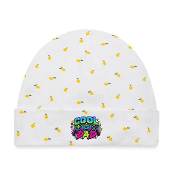 Retro Papa Neon Gaming - Baby Premium Organic Mütze - Weiß/Zitronengelb - Vorne