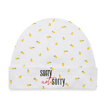 Sorry Not sorry  - Baby Premium Organic Mütze - Weiß/Zitronengelb - Vorne