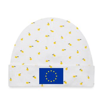 EU-Flagge - Baby Premium Organic Mütze - Weiß/Zitronengelb - Vorne