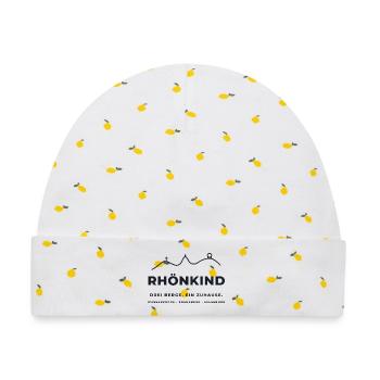 Rhönkind – Wasserkuppe, Kreuzberg, Milseburg - Baby Premium Organic Mütze - Weiß/Zitronengelb - Vorne