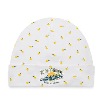 Gute Führung Teamgeschenk für Chefin oder Chef - Baby Premium Organic Mütze - Weiß/Zitronengelb - Vorne