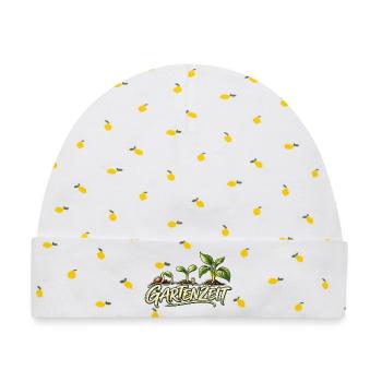 Gartenliebe Line Art Geschenk für Gärtner - Baby Premium Organic Mütze - Weiß/Zitronengelb - Vorne