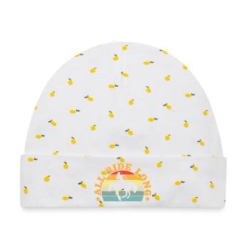 Western Rider All Ride Long Cowgirl Rodeo - Baby Premium Organic Mütze - Weiß/Zitronengelb - Vorne