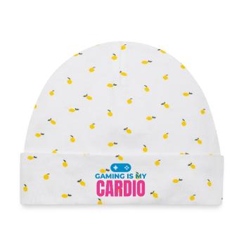 Gaming ist mein Cardio - Baby Premium Organic Mütze - Weiß/Zitronengelb - Vorne