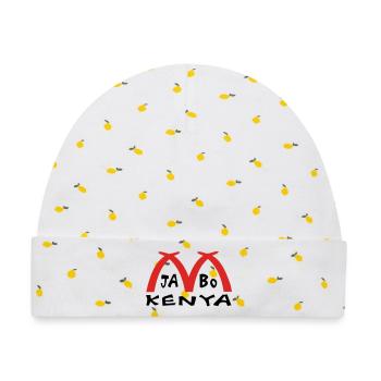 Kenia Afrika Mombasa Elfenbein - Baby Premium Organic Mütze - Weiß/Zitronengelb - Vorne