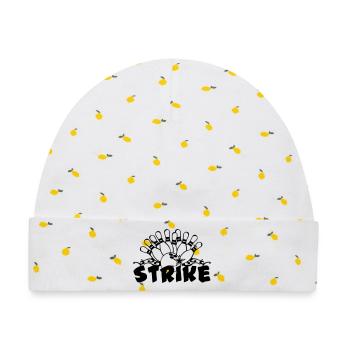 Bowling Strike , Fun Shirt , Strike (25) - Baby Premium Organic Mütze - Weiß/Zitronengelb - Vorne