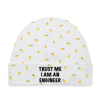 Glauben Sie mir, ich bin Ingenieur. Humor Shirt * - Baby Premium Organic Mütze - Weiß/Zitronengelb - Vorne