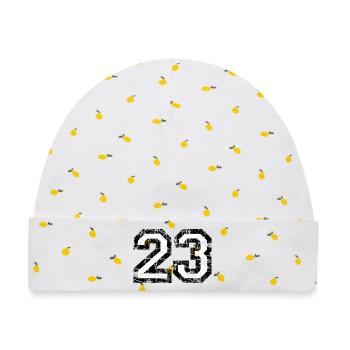 Zahl 23 (Vintage Weiß) 23. Geburtstag Nr. 23 - Baby Premium Organic Mütze - Weiß/Zitronengelb - Vorne