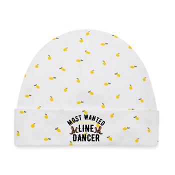 Most Wanted Line Dancer - Baby Premium Organic Mütze - Weiß/Zitronengelb - Vorne