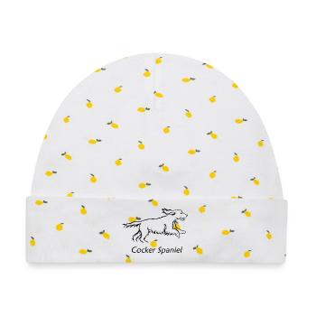 Cocker Spaniel - Baby Premium Organic Mütze - Weiß/Zitronengelb - Vorne