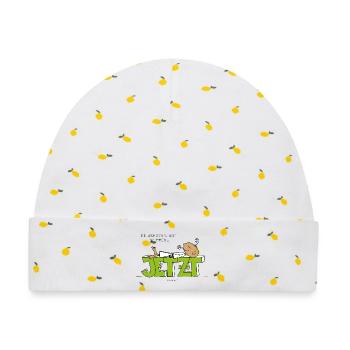 Jetzt - Baby Premium Organic Mütze - Weiß/Zitronengelb - Vorne