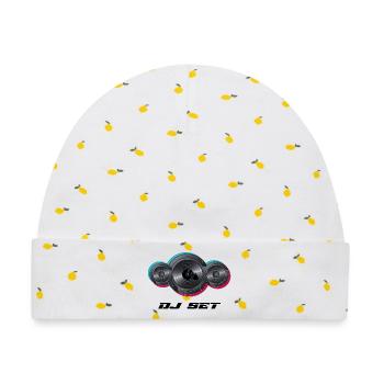 DJ - Baby Premium Organic Mütze - Weiß/Zitronengelb - Vorne