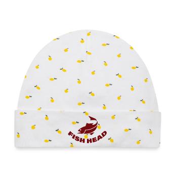 FISH HEAD - Baby Premium Organic Mütze - Weiß/Zitronengelb - Vorne