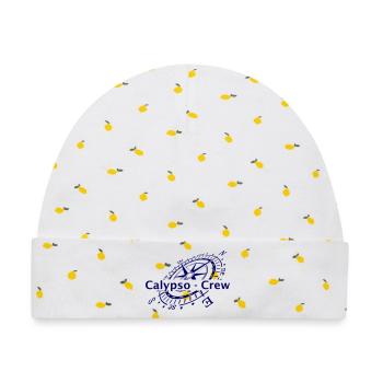 Windrose Calypso Crew - Baby Premium Organic Mütze - Weiß/Zitronengelb - Vorne