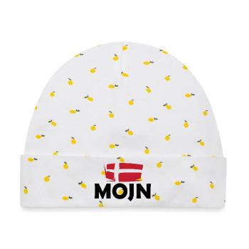 dänemark Symbol Logo icon dansk mojn moin flagge - Baby Premium Organic Mütze - Weiß/Zitronengelb - Vorne