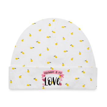 Bouldern Klettern Boulderin Berge Geschenk - Baby Premium Organic Mütze - Weiß/Zitronengelb - Vorne