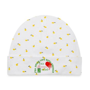 Füll dein Leben mit Energie - Baby Premium Organic Mütze - Weiß/Zitronengelb - Vorne