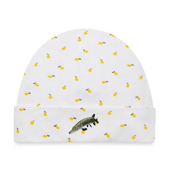Hecht Illustration – Realistisches Raubfisch Desig - Baby Premium Organic Mütze - Weiß/Zitronengelb - Vorne
