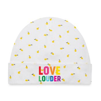 LGBTQ-Pride-Monat - Love Louder - Baby Premium Organic Mütze - Weiß/Zitronengelb - Vorne