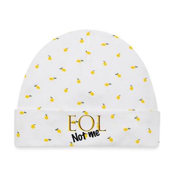 Gold EOL Not Me Logo - Baby Premium Organic Mütze - Weiß/Zitronengelb - Vorne