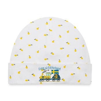 Grattis på födelsedagen Schweden Flagge Fußball - Baby Premium Organic Mütze - Weiß/Zitronengelb - Vorne