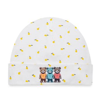 Die drei Kuschel Teddys - Baby Premium Organic Mütze - Weiß/Zitronengelb - Vorne
