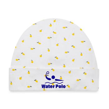 WATER POLO - Baby Premium Organic Mütze - Weiß/Zitronengelb - Vorne