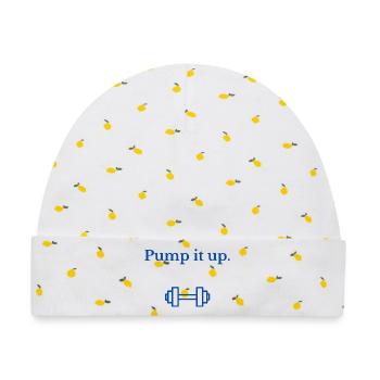 Pump it up - Baby Premium Organic Mütze - Weiß/Zitronengelb - Vorne