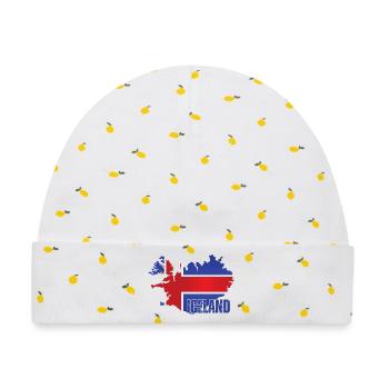 Icelandic Pride, Isländische Flagge - Baby Premium Organic Mütze - Weiß/Zitronengelb - Vorne