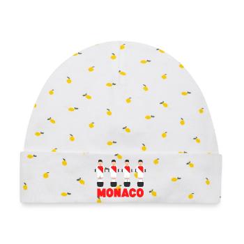 Monaco - Baby Premium Organic Mütze - Weiß/Zitronengelb - Vorne
