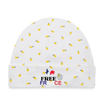 Tricolor Hahn Freies Frankreich - Baby Premium Organic Mütze - Weiß/Zitronengelb - Vorne
