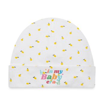 In My Baby Era – Bunt & Verspielt - Baby Premium Organic Mütze - Weiß/Zitronengelb - Vorne